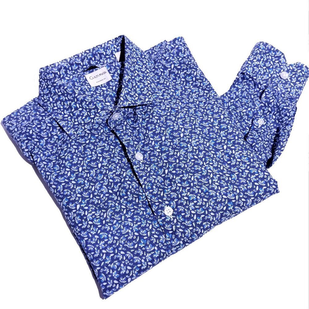 Culturata Luxury Floral Cotton Shirt Sz XL - Picture 2 of 10